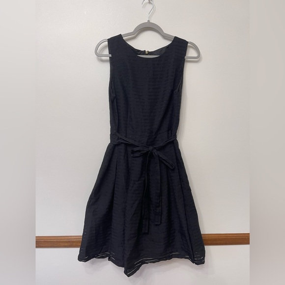 Tommy Hilfiger Black Illusion Strip Fit and Flare Dress - Picture 3 of 10